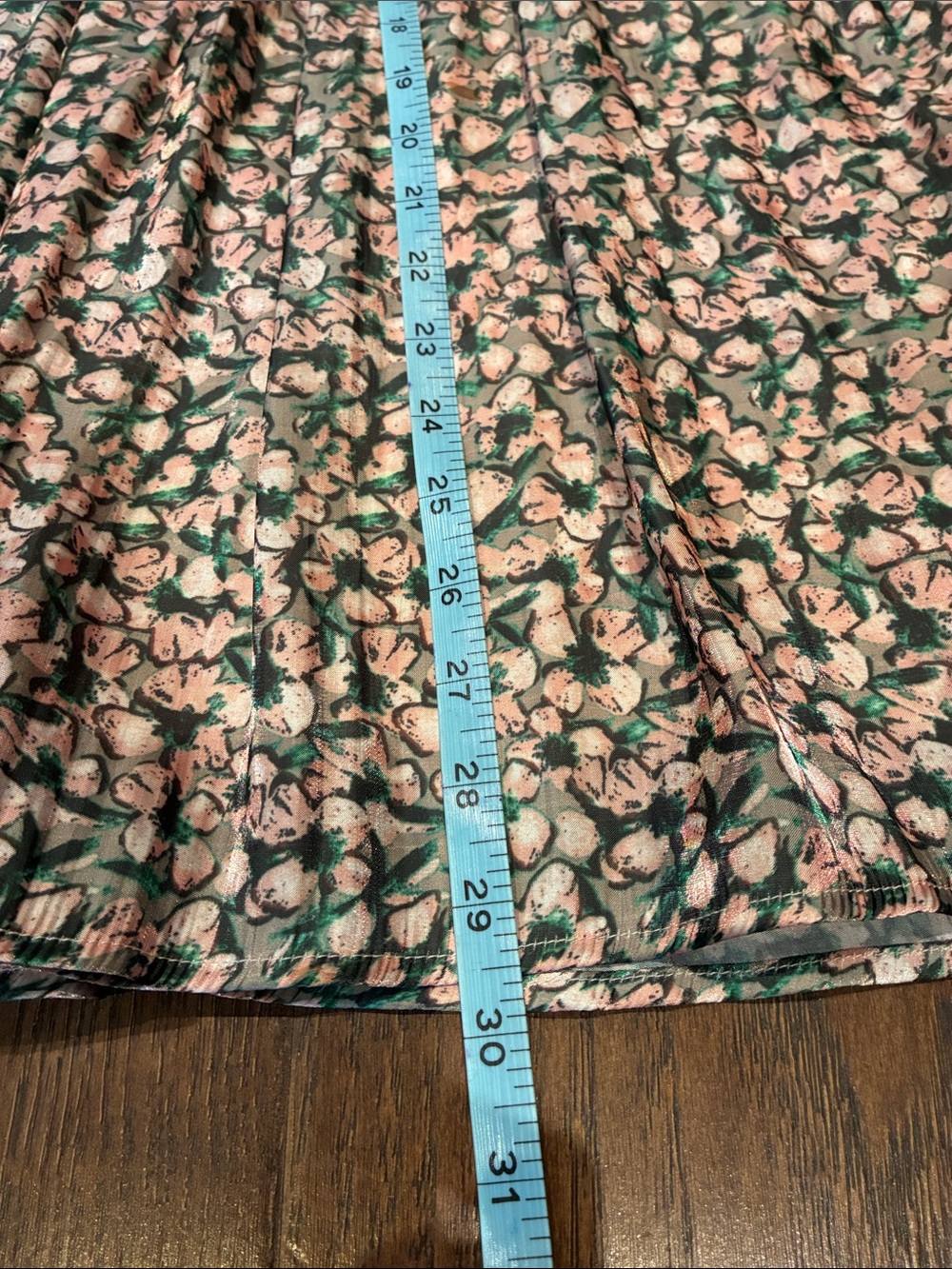 FRNCH Pink & Green Printed Pleated Midi Skirt - Picture 8 of 8